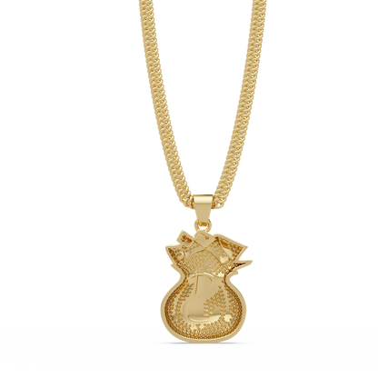Money Bag Dollar Sign Lab Grown Diamond Pendant Necklace - HIGHCARAT DIAMONDS