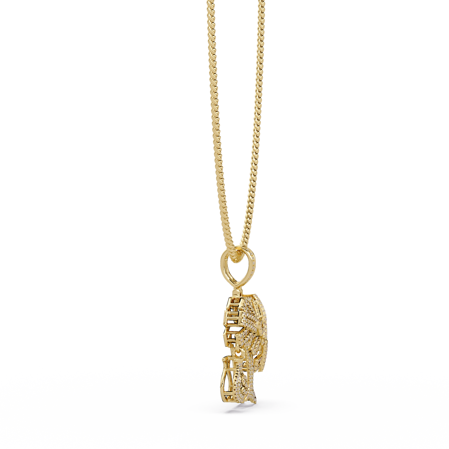 Money Tree Iced Diamond Pendant Cash Bag Charm Necklace - HIGHCARAT DIAMONDS
