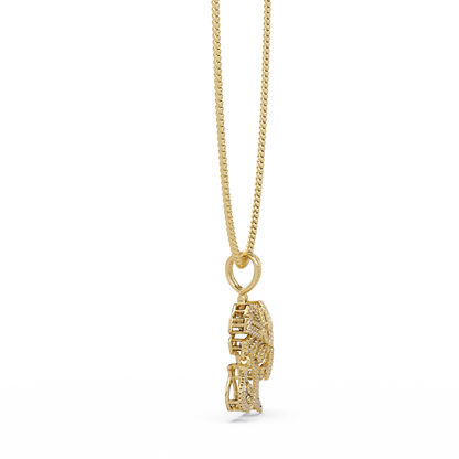 Money Tree Iced Diamond Pendant Cash Bag Charm Necklace - HIGHCARAT DIAMONDS