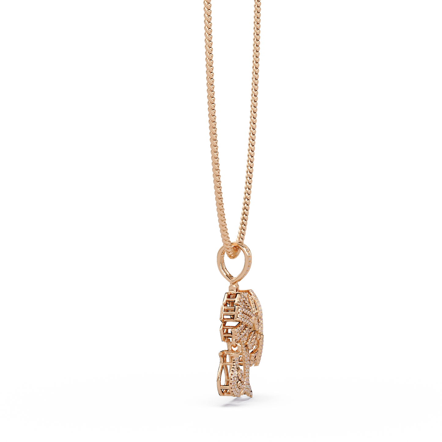 Money Tree Iced Diamond Pendant Cash Bag Charm Necklace - HIGHCARAT DIAMONDS