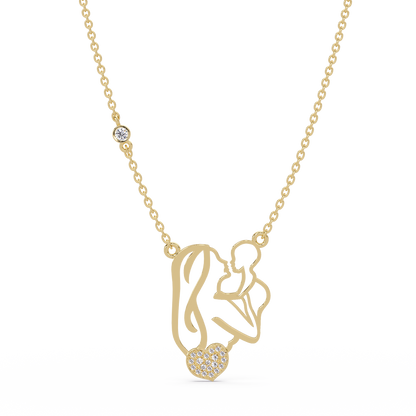 Mother and Baby Heart Lab grown Diamond Pendant Necklace - HIGHCARAT DIAMONDS