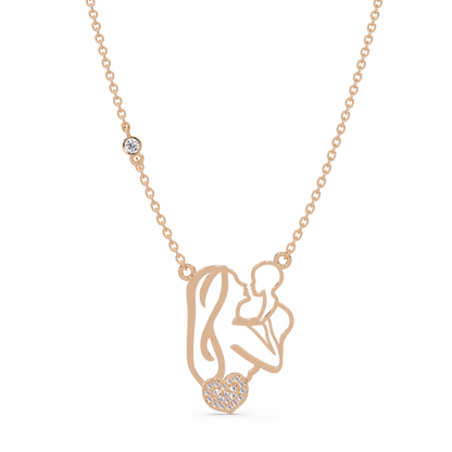 Mother and Baby Heart Lab grown Diamond Pendant Necklace - HIGHCARAT DIAMONDS
