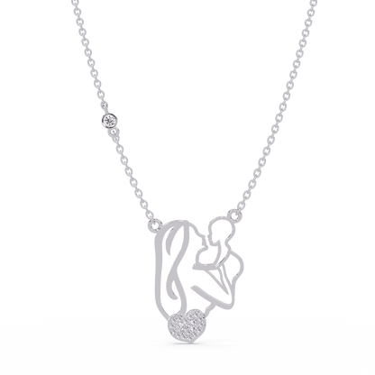 Mother and Baby Heart Lab grown Diamond Pendant Necklace - HIGHCARAT DIAMONDS