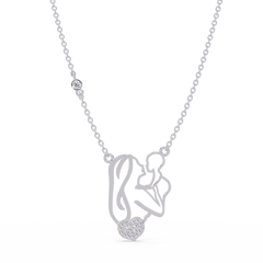 Mother and Baby Heart Lab grown Diamond Pendant Necklace - HIGHCARAT DIAMONDS