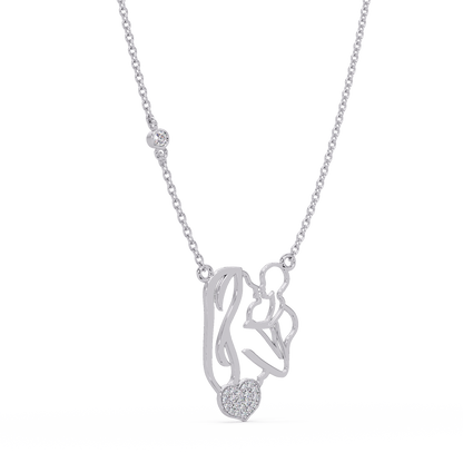 Mother and Baby Heart Lab grown Diamond Pendant Necklace - HIGHCARAT DIAMONDS