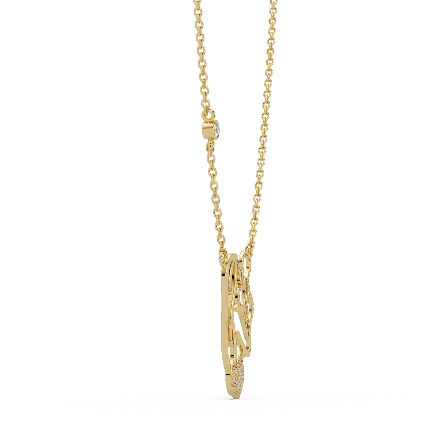 Mother and Baby Heart Lab grown Diamond Pendant Necklace - HIGHCARAT DIAMONDS