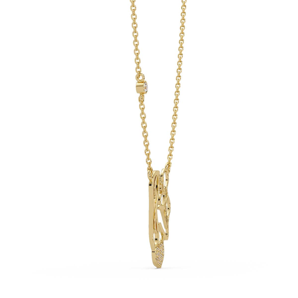 Mother and Baby Heart Lab grown Diamond Pendant Necklace - HIGHCARAT DIAMONDS