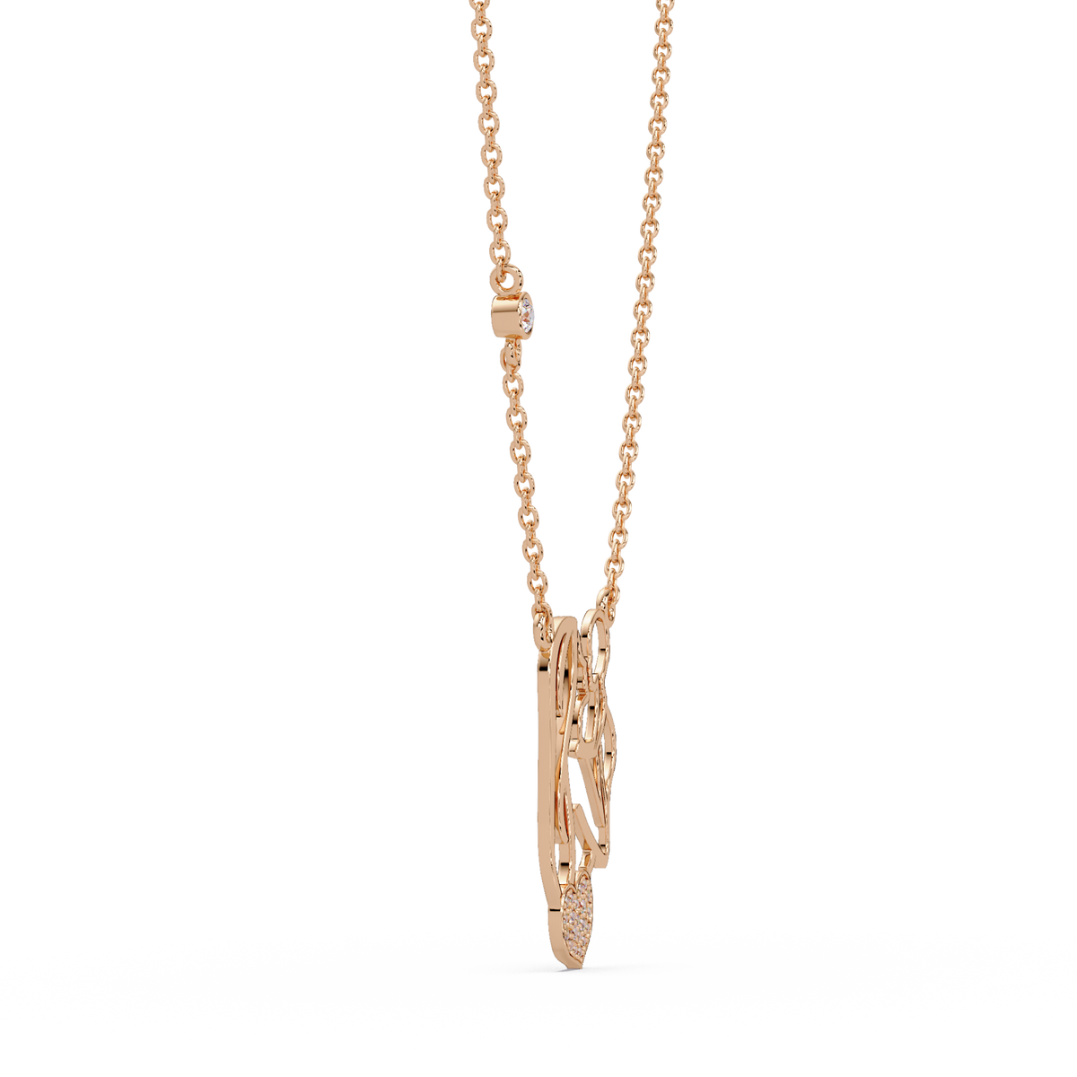 Mother and Baby Heart Lab grown Diamond Pendant Necklace - HIGHCARAT DIAMONDS