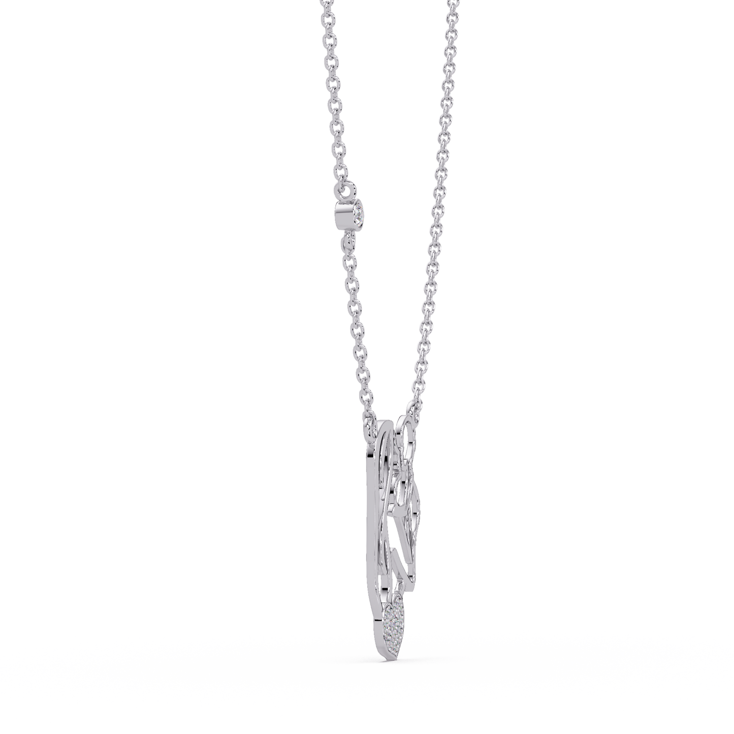 Mother and Baby Heart Lab grown Diamond Pendant Necklace - HIGHCARAT DIAMONDS