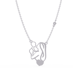 Mother and Baby Heart Lab grown Diamond Pendant Necklace - HIGHCARAT DIAMONDS