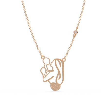 Mother and Baby Heart Lab grown Diamond Pendant Necklace - HIGHCARAT DIAMONDS