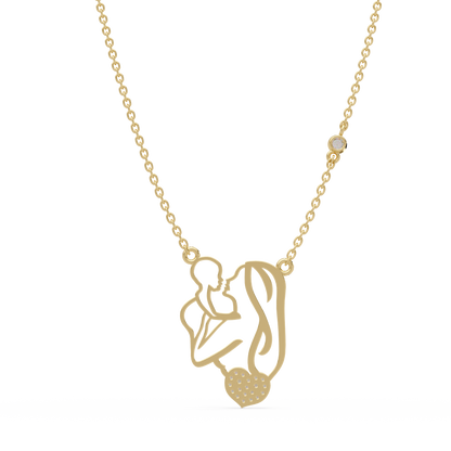 Mother and Baby Heart Lab grown Diamond Pendant Necklace - HIGHCARAT DIAMONDS