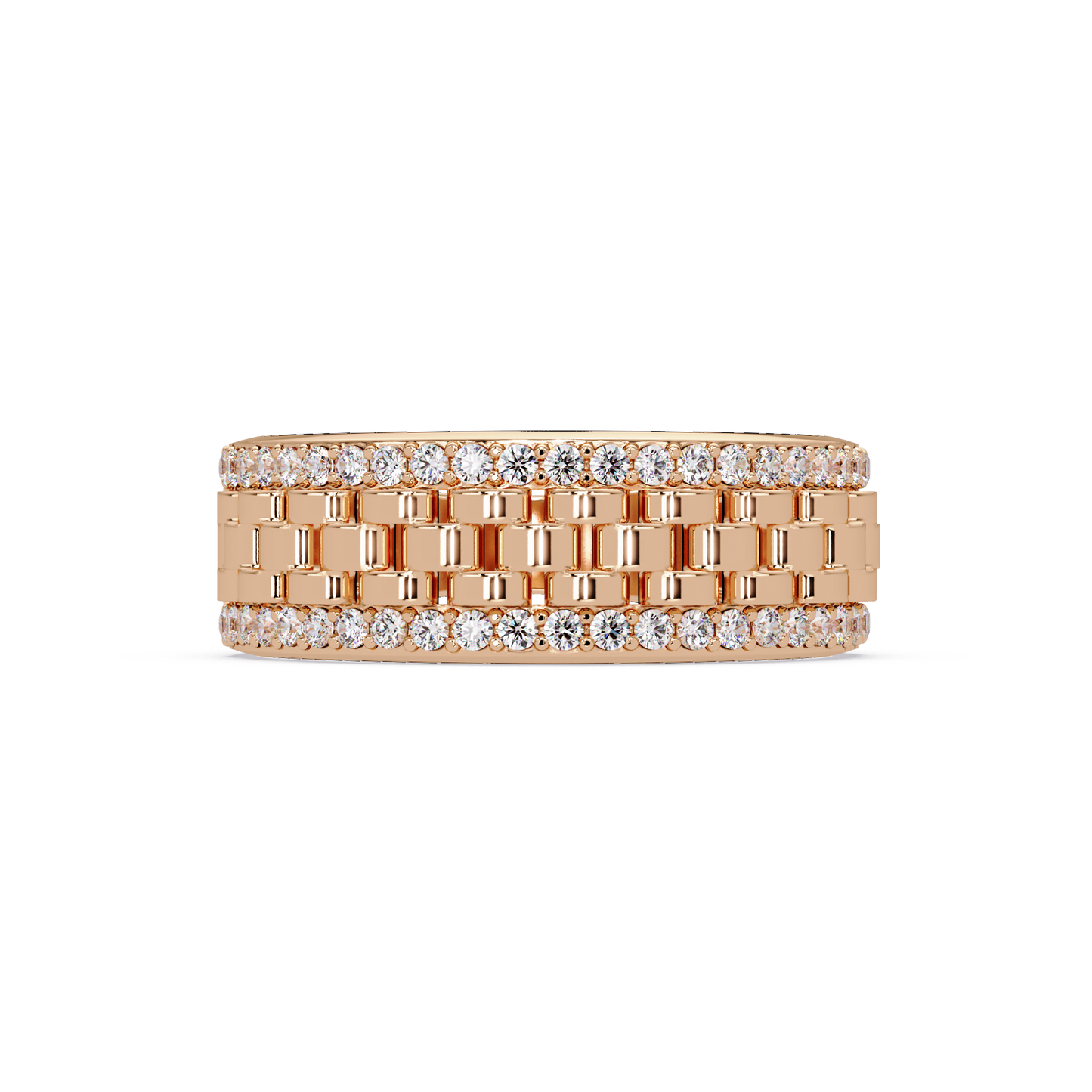 Multi Link Lab Grown Diamond Band Ring - HIGHCARAT DIAMONDS