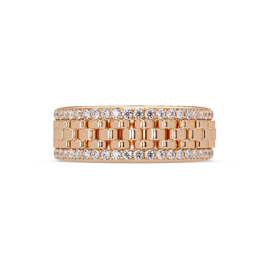 Multi Link Lab Grown Diamond Band Ring - HIGHCARAT DIAMONDS
