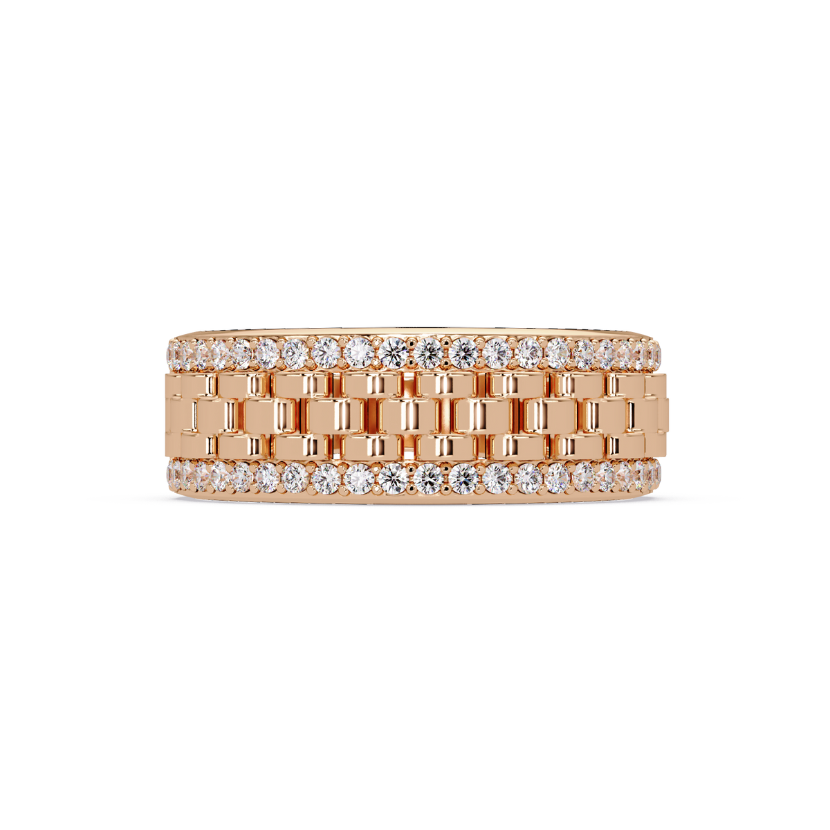 Multi Link Lab Grown Diamond Band Ring - HIGHCARAT DIAMONDS