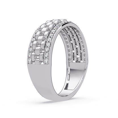 Multi Link Lab Grown Diamond Band Ring - HIGHCARAT DIAMONDS