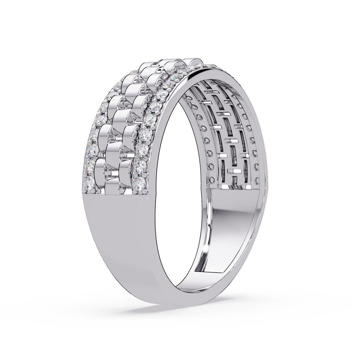 Multi Link Lab Grown Diamond Band Ring - HIGHCARAT DIAMONDS