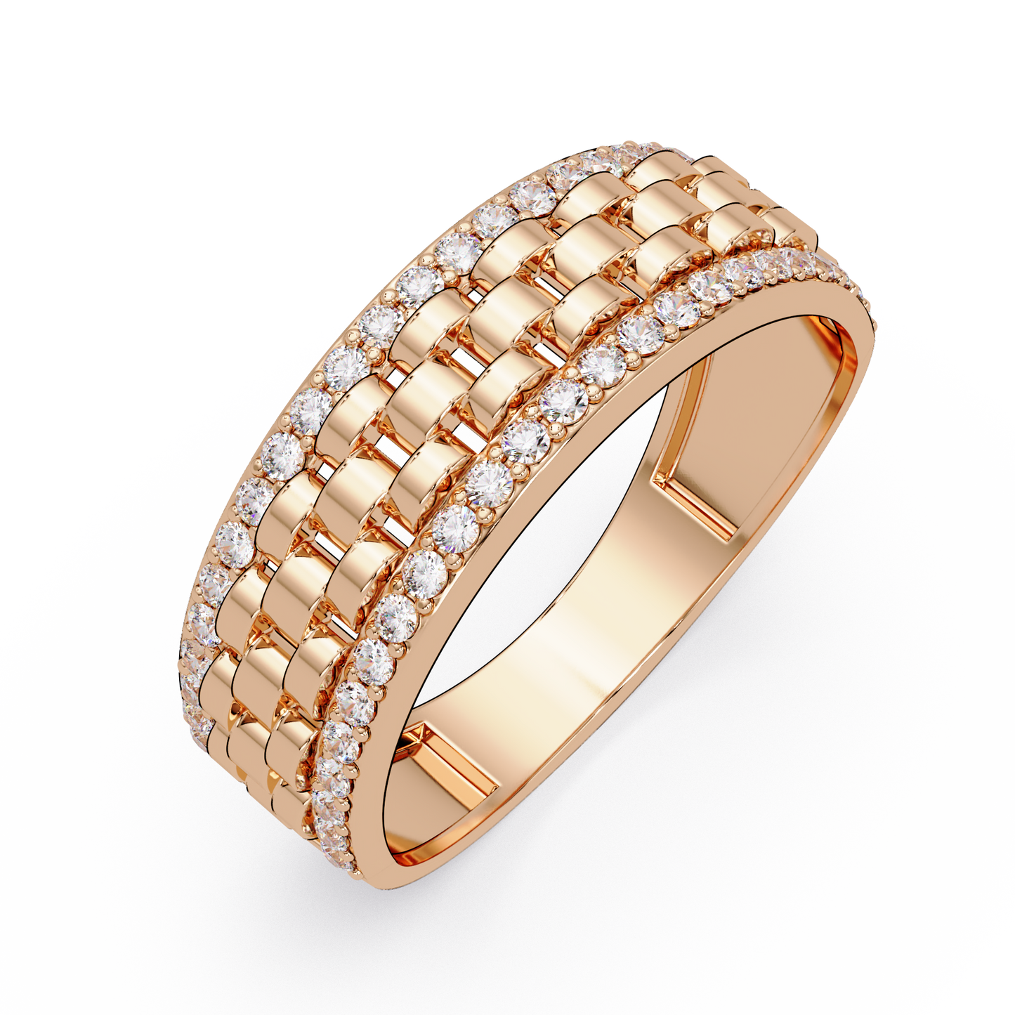 Multi Link Lab Grown Diamond Band Ring - HIGHCARAT DIAMONDS