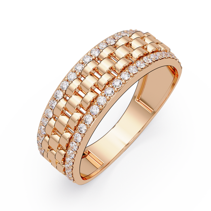 Multi Link Lab Grown Diamond Band Ring - HIGHCARAT DIAMONDS