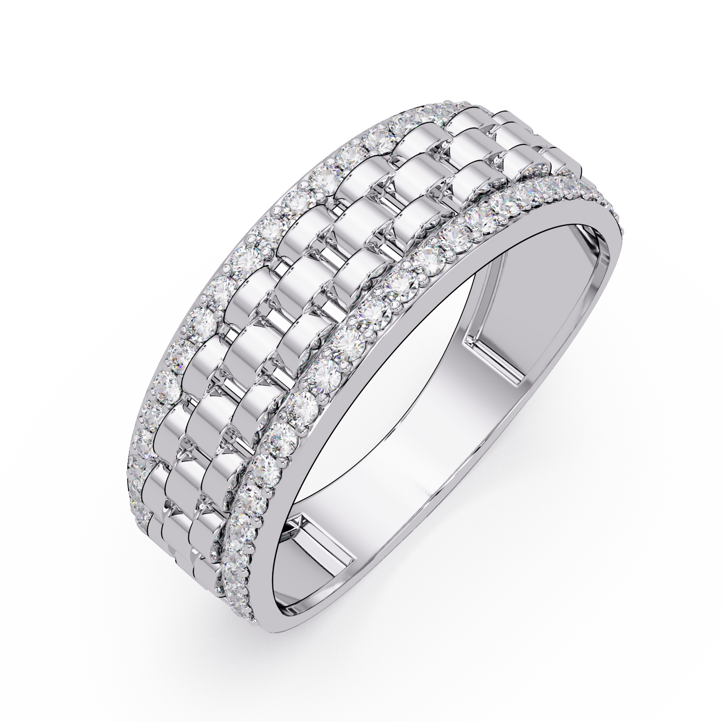 Multi Link Lab Grown Diamond Band Ring - HIGHCARAT DIAMONDS