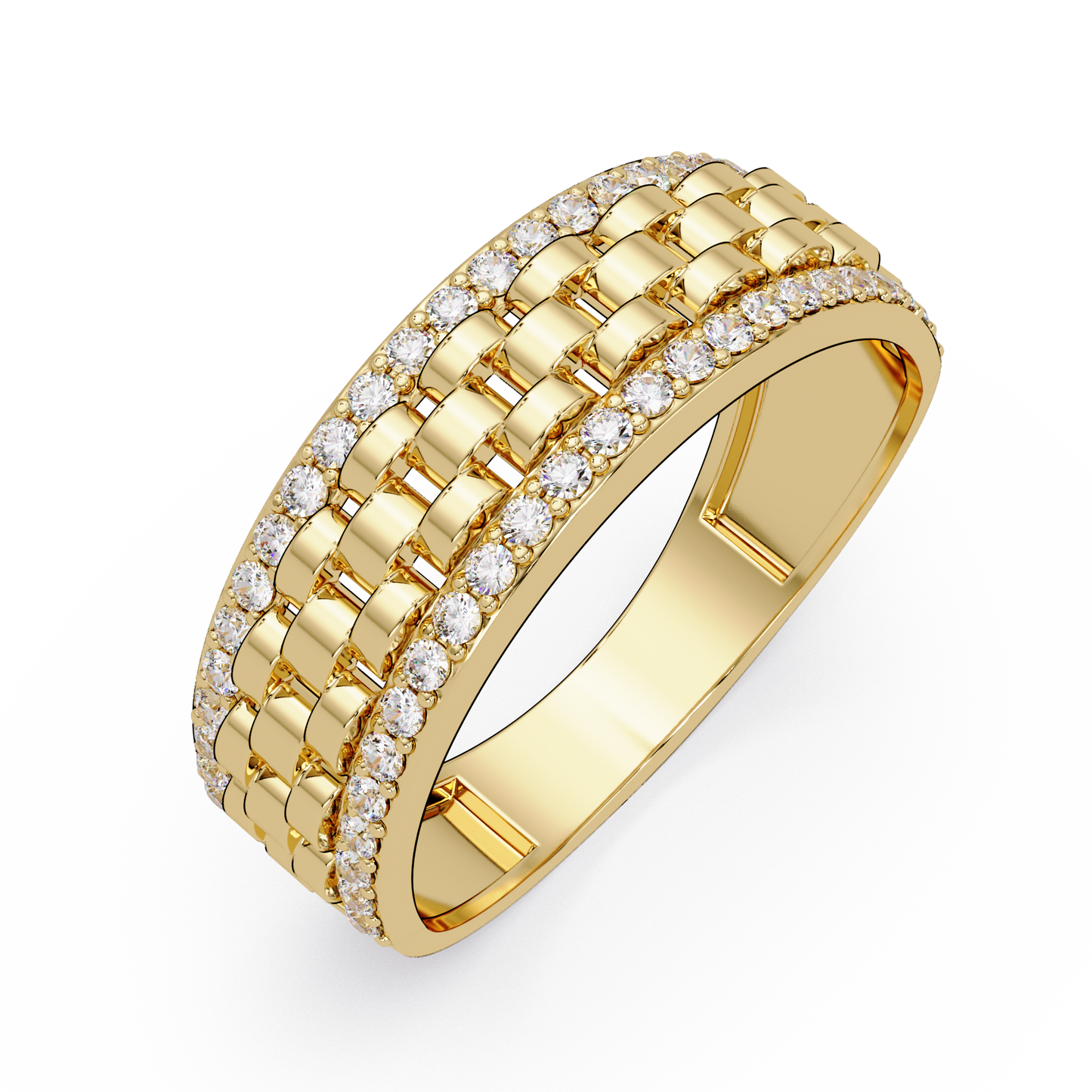 Multi Link Lab Grown Diamond Band Ring - HIGHCARAT DIAMONDS