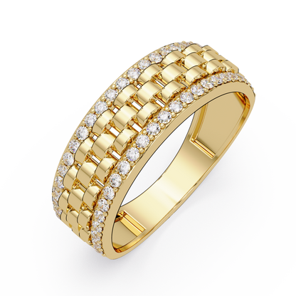 Multi Link Lab Grown Diamond Band Ring - HIGHCARAT DIAMONDS
