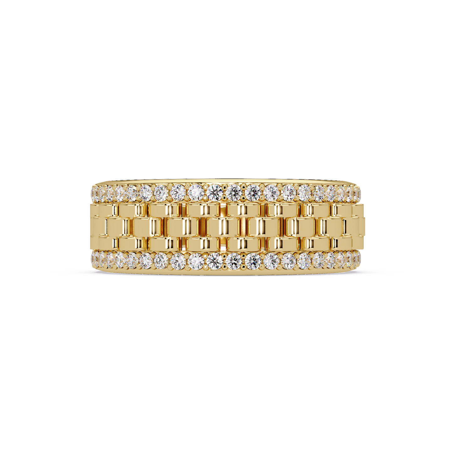 Multi Link Lab Grown Diamond Band Ring - HIGHCARAT DIAMONDS