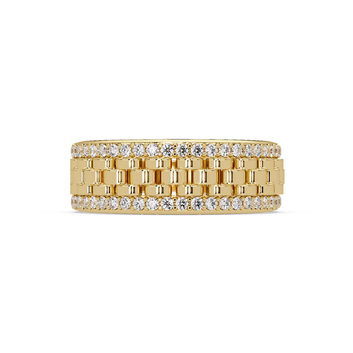 Multi Link Lab Grown Diamond Band Ring - HIGHCARAT DIAMONDS