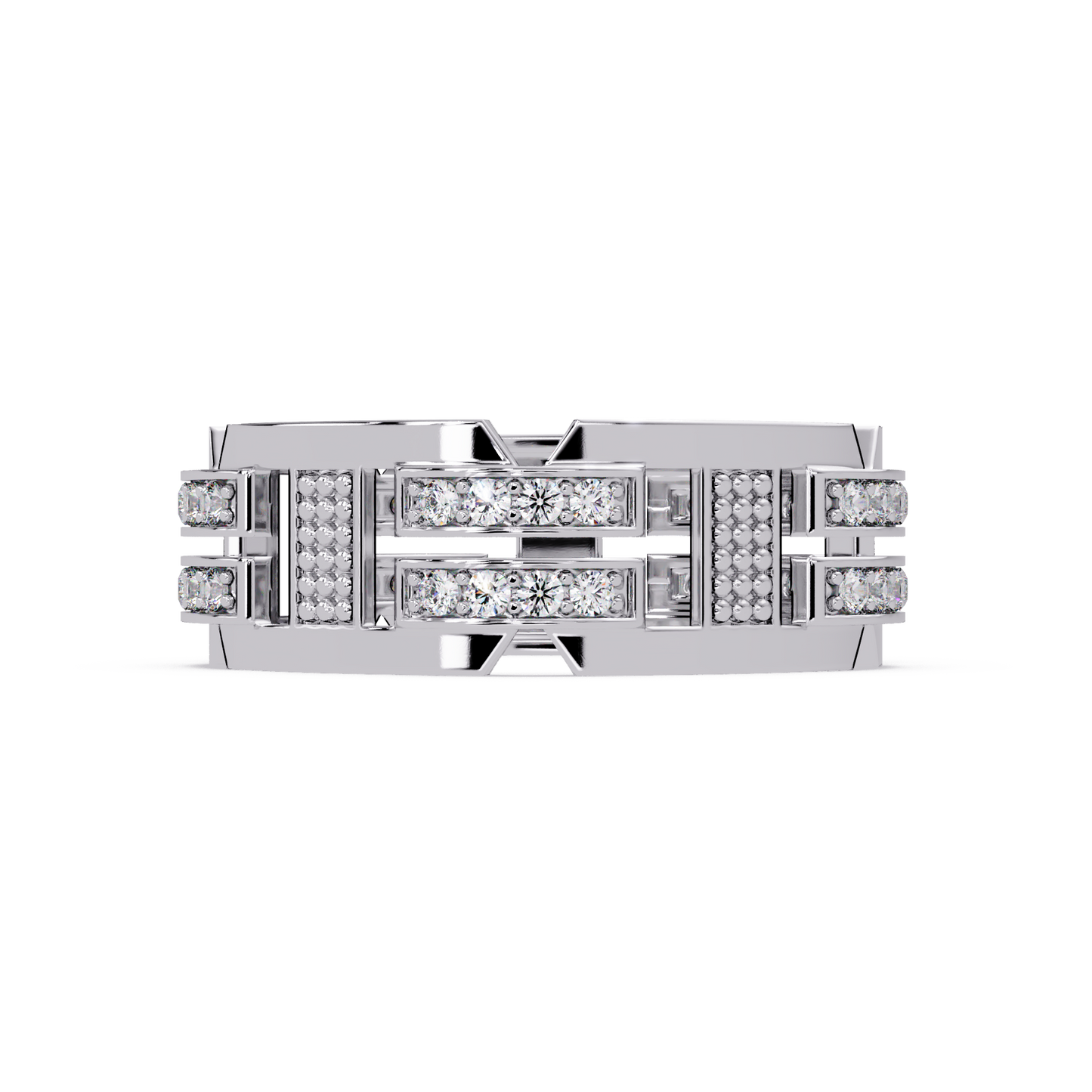Multi Row Lab Grown Diamond Statement Ring - HIGHCARAT DIAMONDS