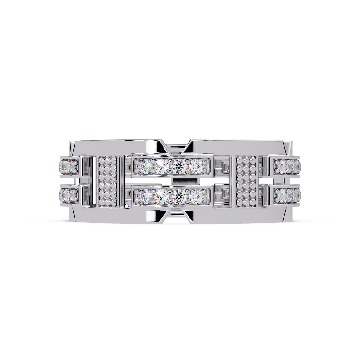 Multi Row Lab Grown Diamond Statement Ring - HIGHCARAT DIAMONDS