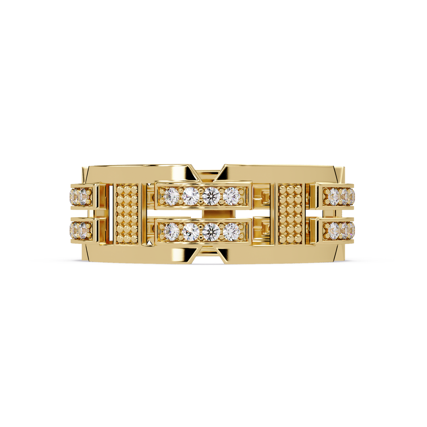 Multi Row Lab Grown Diamond Statement Ring - HIGHCARAT DIAMONDS