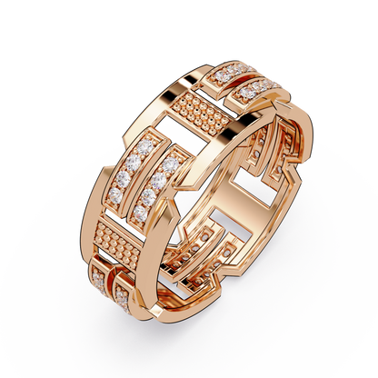 Multi Row Lab Grown Diamond Statement Ring - HIGHCARAT DIAMONDS