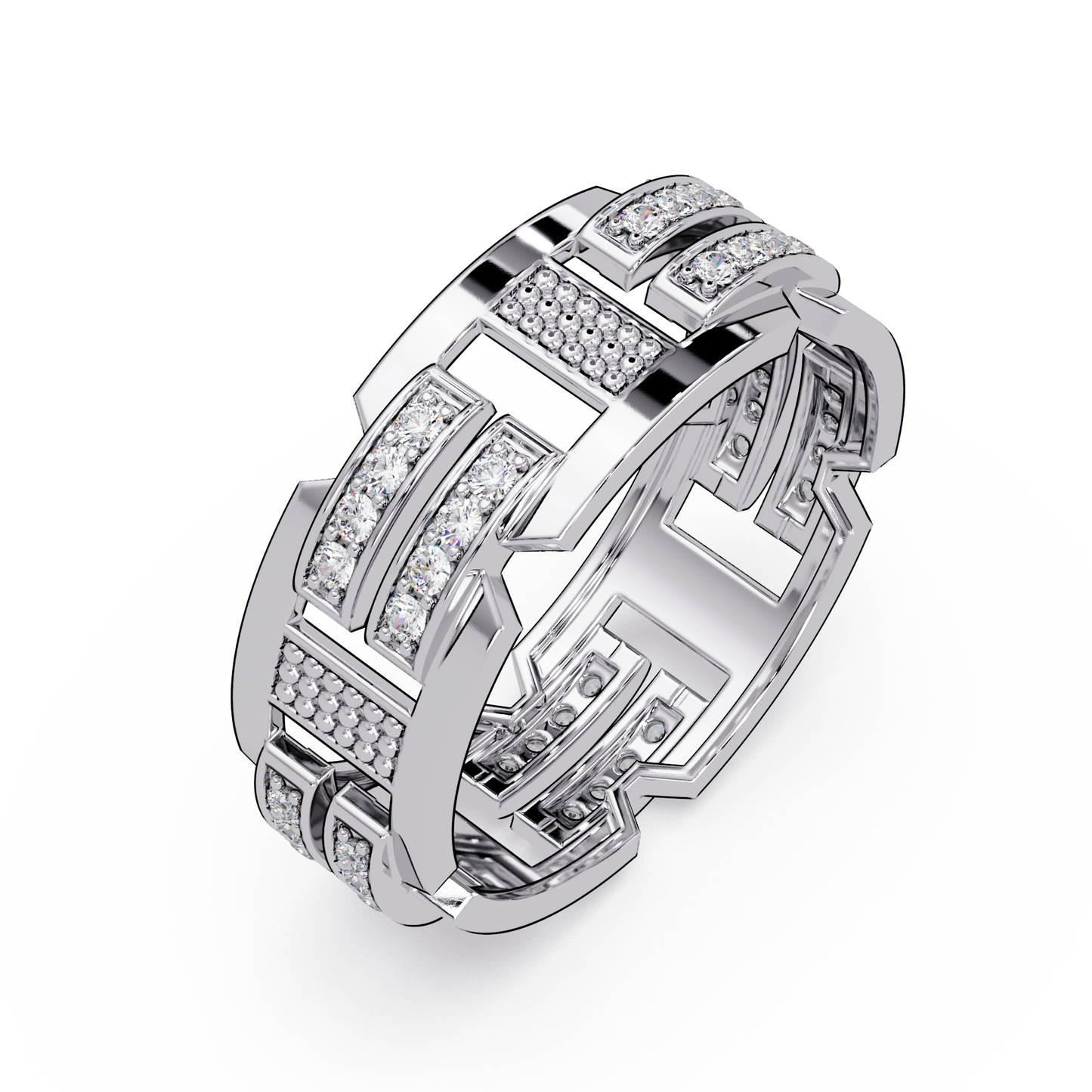 Multi Row Lab Grown Diamond Statement Ring - HIGHCARAT DIAMONDS