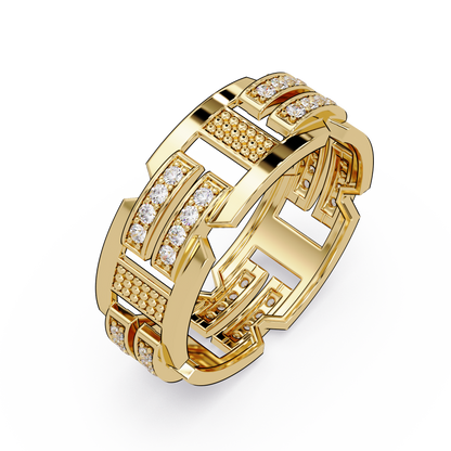 Multi Row Lab Grown Diamond Statement Ring - HIGHCARAT DIAMONDS