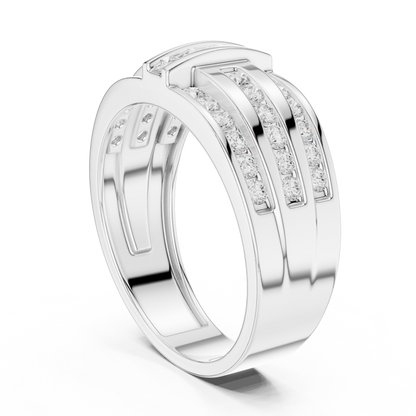 10k Solid White Gold Round Shapes Natural And Lab Grown Diamond Vintage Men's Ring New Classic Look - HIGHCARAT DIAMONDS