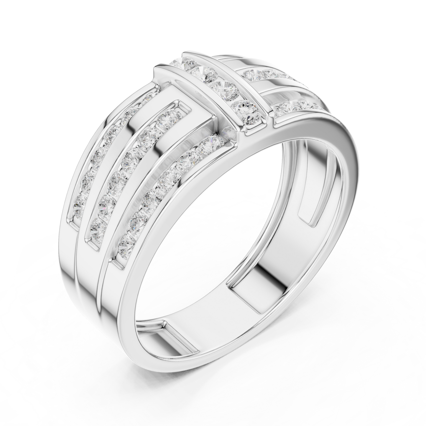 10k Solid White Gold Round Shapes Natural And Lab Grown Diamond Vintage Men's Ring New Classic Look - HIGHCARAT DIAMONDS