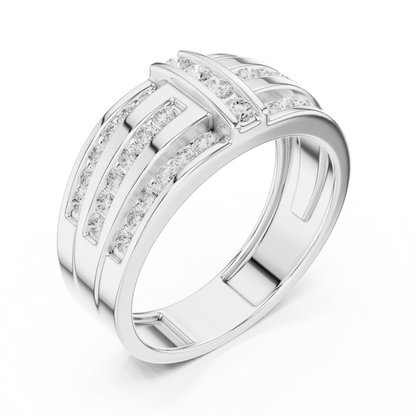 10k Solid White Gold Round Shapes Natural And Lab Grown Diamond Vintage Men's Ring New Classic Look - HIGHCARAT DIAMONDS