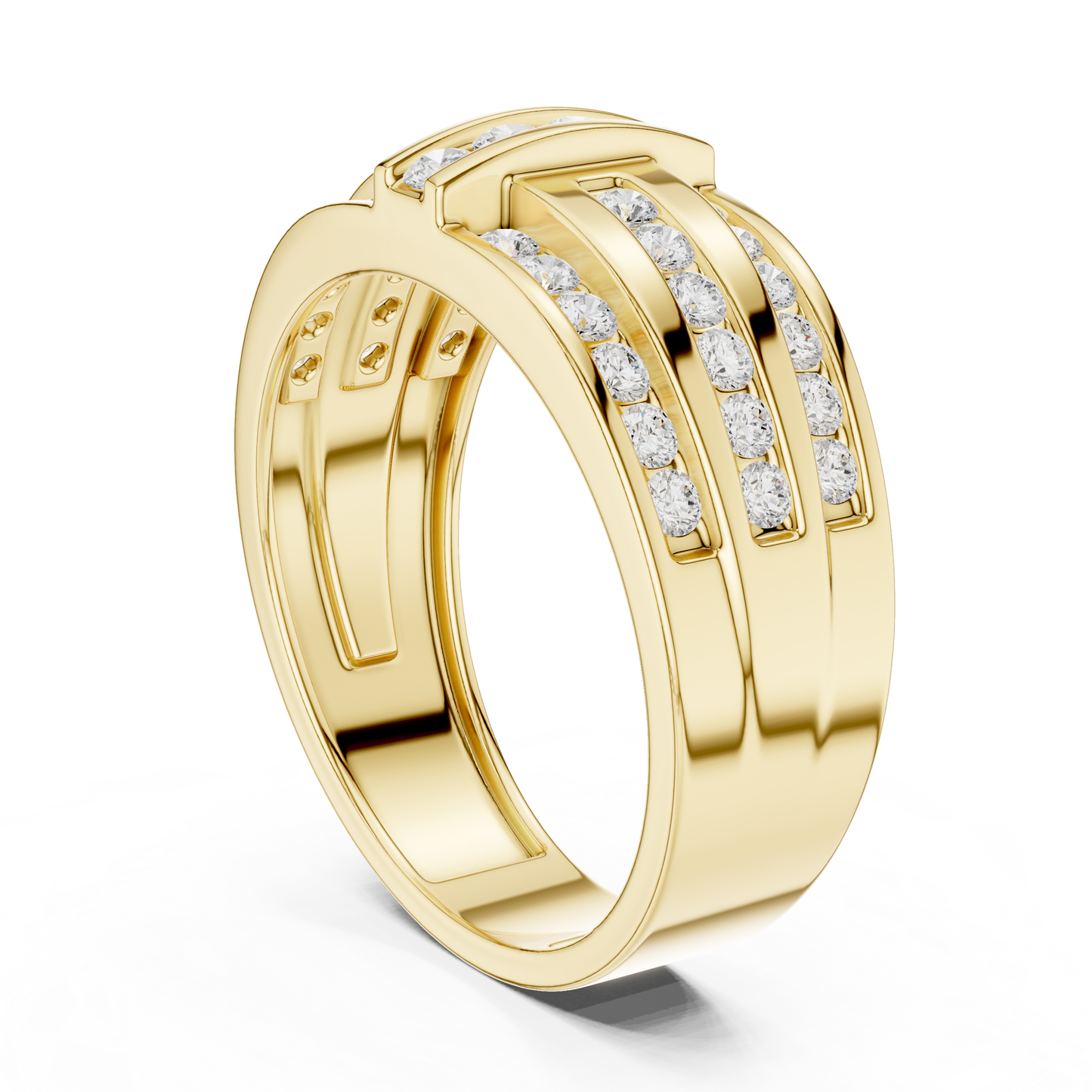 10k Solid White Gold Round Shapes Natural And Lab Grown Diamond Vintage Men's Ring New Classic Look - HIGHCARAT DIAMONDS