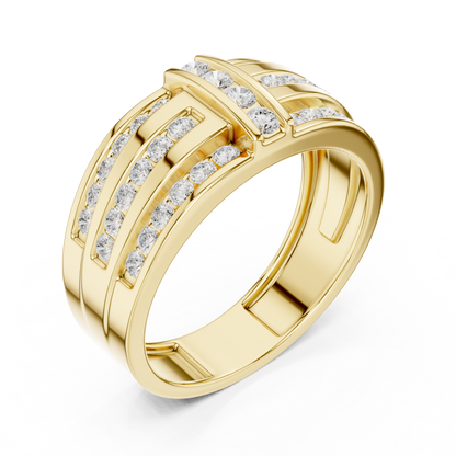 10k Solid White Gold Round Shapes Natural And Lab Grown Diamond Vintage Men's Ring New Classic Look - HIGHCARAT DIAMONDS