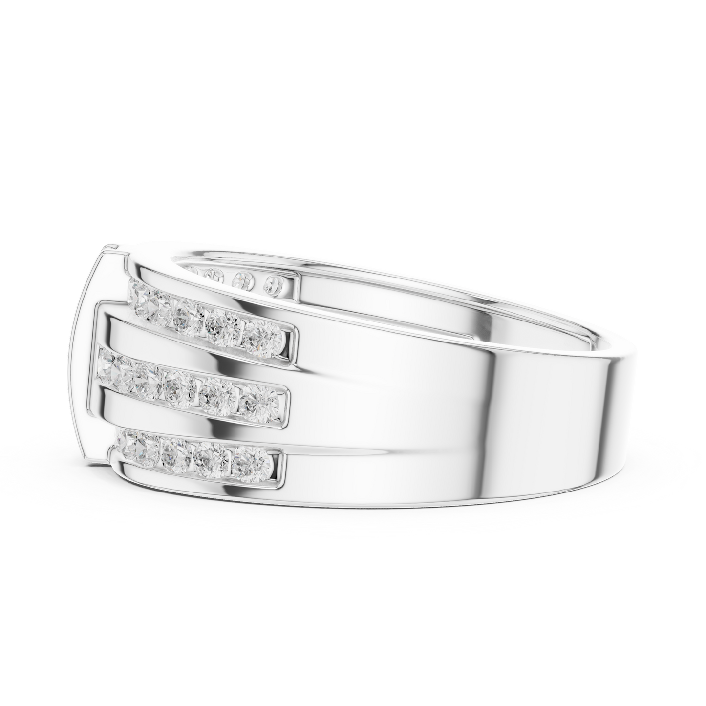 10k Solid White Gold Round Shapes Natural And Lab Grown Diamond Vintage Men's Ring New Classic Look - HIGHCARAT DIAMONDS