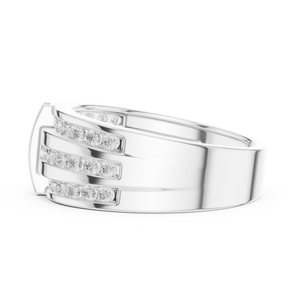 10k Solid White Gold Round Shapes Natural And Lab Grown Diamond Vintage Men's Ring New Classic Look - HIGHCARAT DIAMONDS