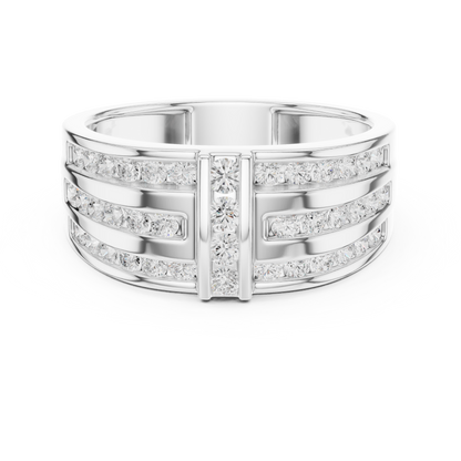 10k Solid White Gold Round Shapes Natural And Lab Grown Diamond Vintage Men's Ring New Classic Look - HIGHCARAT DIAMONDS