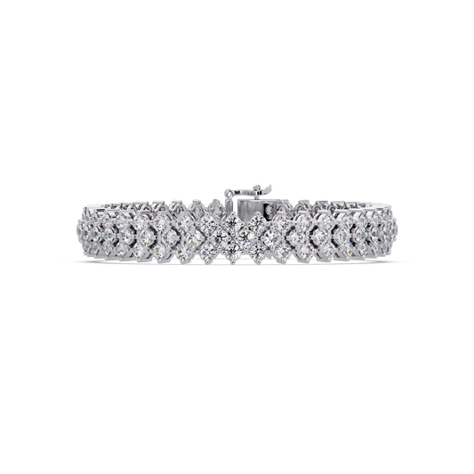 Multi Row Round Lab Grown Diamond Bracelet - HIGHCARAT DIAMONDS