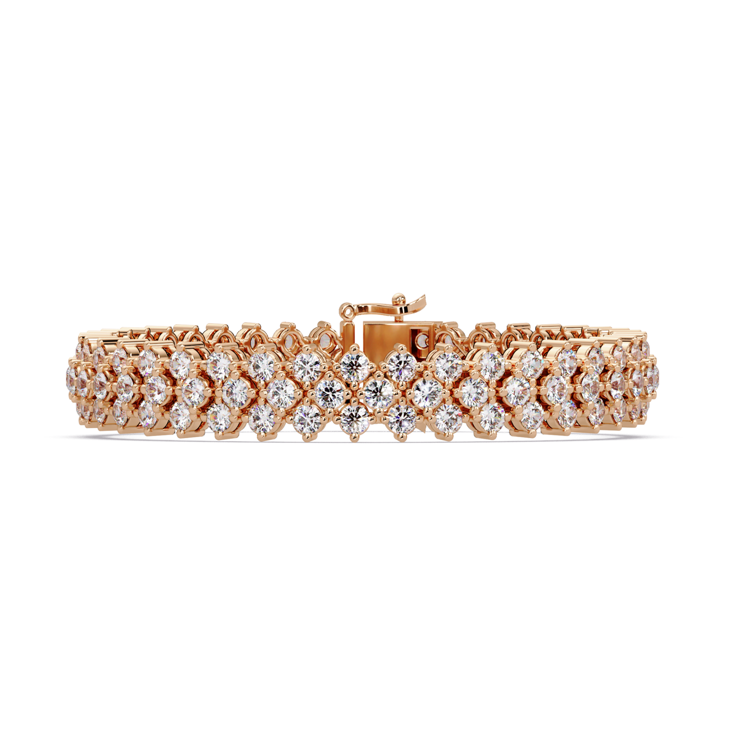 Multi Row Round Lab Grown Diamond Bracelet - HIGHCARAT DIAMONDS