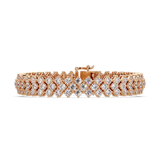 Multi Row Round Lab Grown Diamond Bracelet - HIGHCARAT DIAMONDS