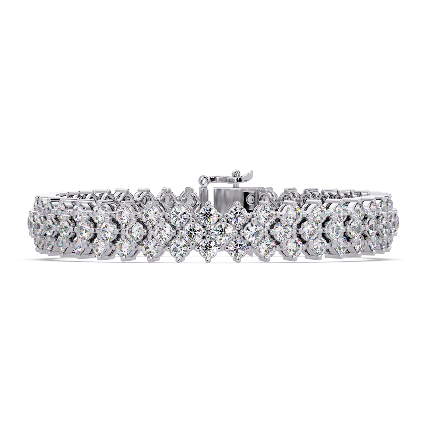 Multi Row Round Lab Grown Diamond Bracelet - HIGHCARAT DIAMONDS
