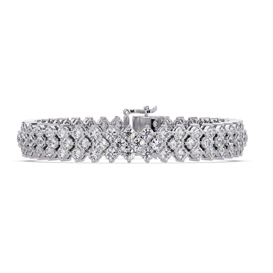 Multi Row Round Lab Grown Diamond Bracelet - HIGHCARAT DIAMONDS