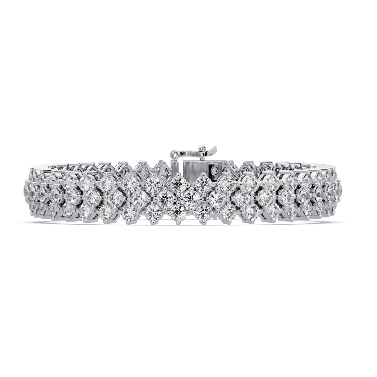 Multi Row Round Lab Grown Diamond Bracelet - HIGHCARAT DIAMONDS