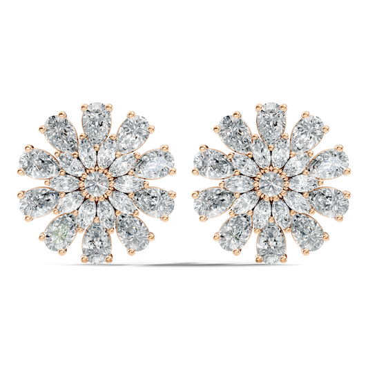 Pear, Round, Marquise 4.17 Ct lab Grown & Natural Diamond Dazzling Stacking Earrings For Women - HIGHCARAT DIAMONDS