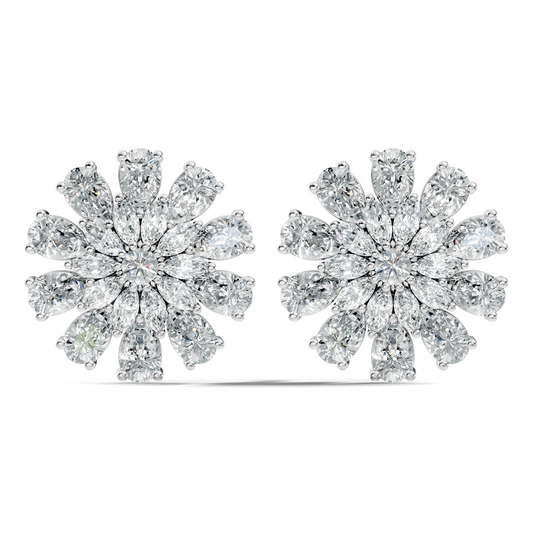 Pear, Round, Marquise 4.17 Ct lab Grown & Natural Diamond Dazzling Stacking Earrings For Women - HIGHCARAT DIAMONDS